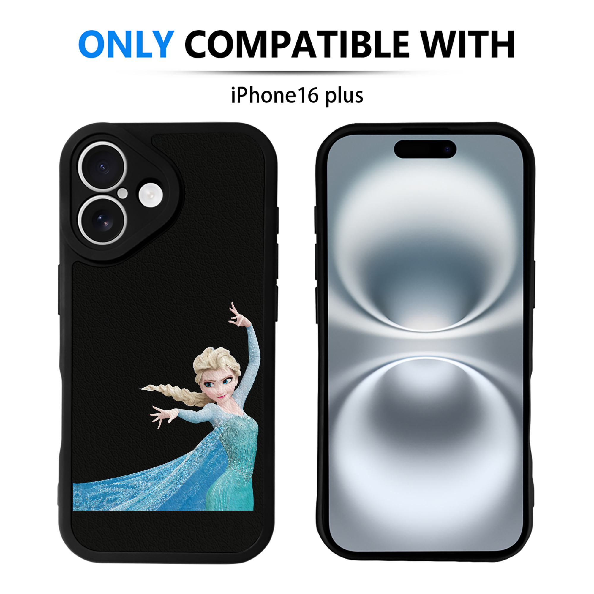 （画像用） アナと雪の女王 アンナ エルサ Frozen Anna Elsa 【iPhone 16シリーズ対応】シリコンスマホケース（レザー調） 材質：シリコン